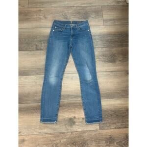 7 For All Mankind Ankle Skinny Jeans Size 24 Raw Hem Distressed